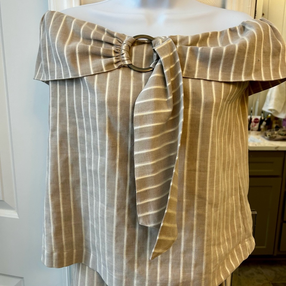 Striped Off-Shoulder Top by W by Worth. Sz 6